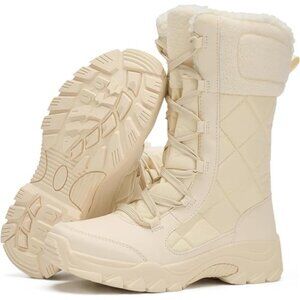 Women's Snow Boots Lace up with Waterproof Warm Fur Lined Mid-Calf Winter Boots